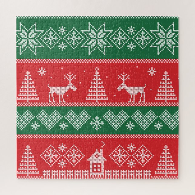 Quebra-cabeça Cena de inverno: padrão uniforme de colheita (Vertical)