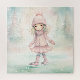 Quebra-cabeça Cena de Inverno Rosa e Mint