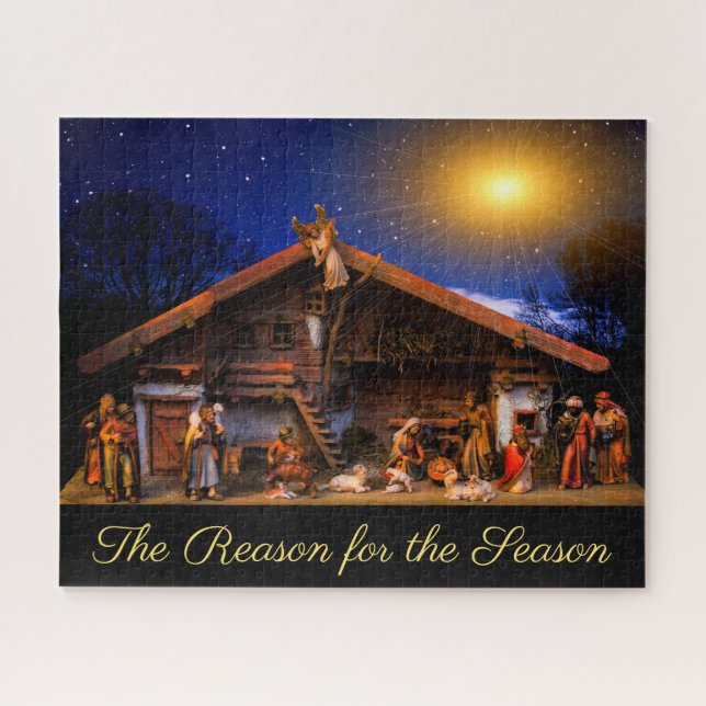 Quebra-cabeça Cena de Natal do Motivo da Estação (Horizontal)