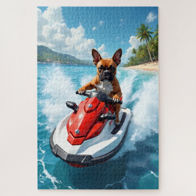 Quebra-cabeça Cena de Praia de Jet Ski com Boxer (Vertical)