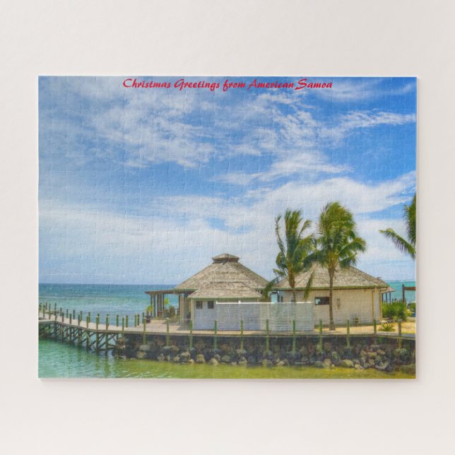 Quebra-cabeça Cena de Praia na Samoa Americana. Saudações de Nat (Horizontal)