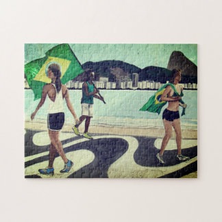 Quebra-cabeça cena de praia no rio