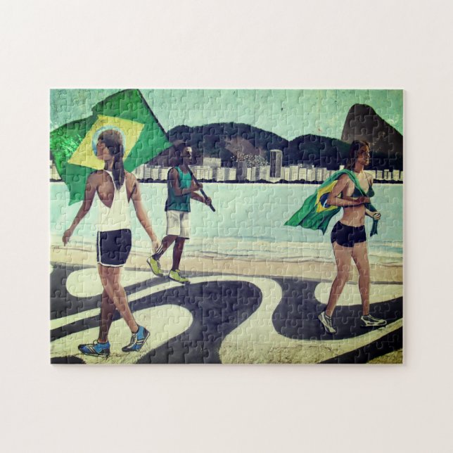 Quebra-cabeça cena de praia no rio (Horizontal)