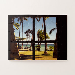 Quebra-cabeça Cena de praia tropical Fiji 11x14 30pc jpcn