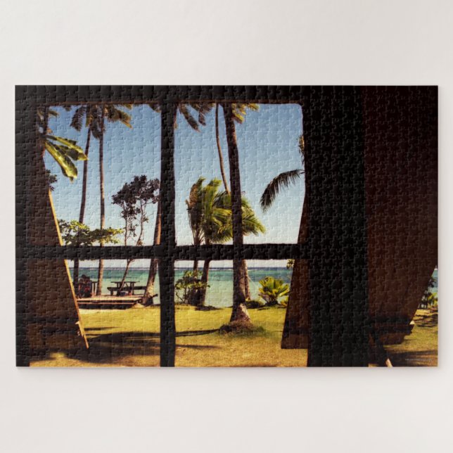 Quebra-cabeça Cena de praia tropical Fiji 20x30 1014pc jpcna (Horizontal)
