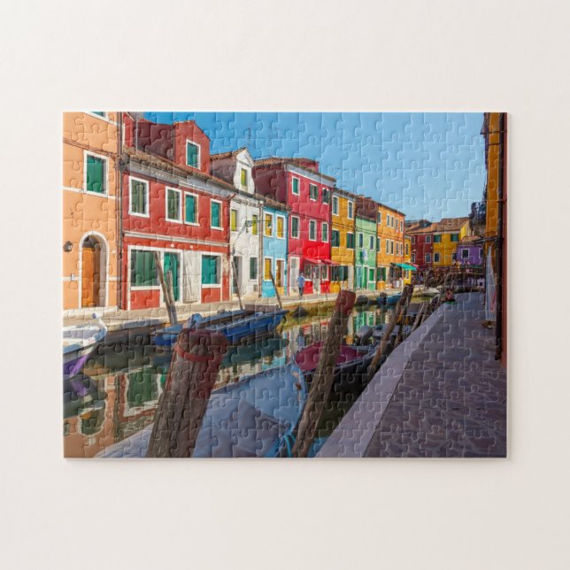 Quebra-cabeça Cena de rua Burano Veneza Itália (Horizontal)