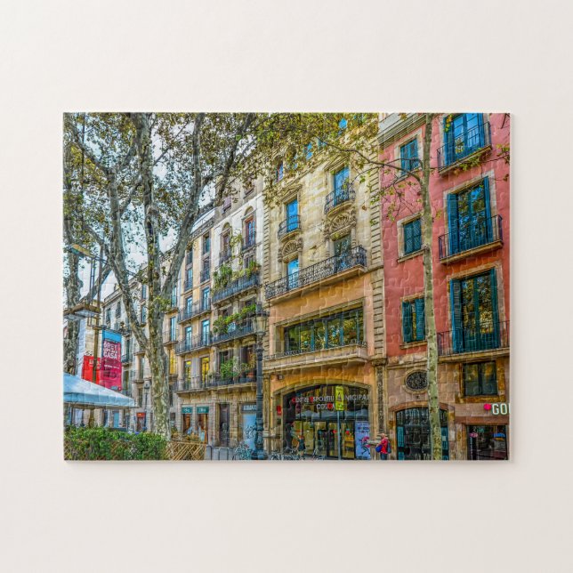 Quebra-cabeça Cena de Rua de Barcelona. (Horizontal)