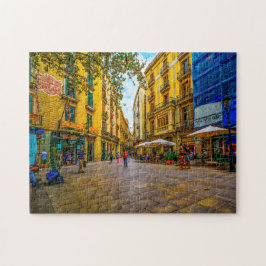 Quebra-cabeça Cena de Rua de Barcelona.