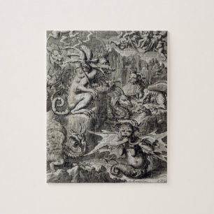 Quebra-cabeça Cena do inferno, ilustração da peça 3 Cha do livro