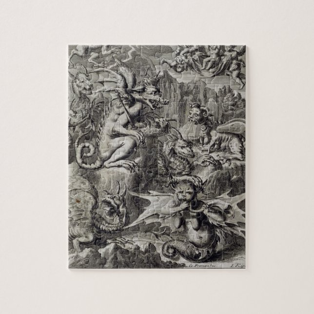 Quebra-cabeça Cena do inferno, ilustração da peça 3 Cha do livro (Vertical)