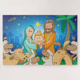 Quebra-cabeça Cena doce da natividade do bebê Jesus