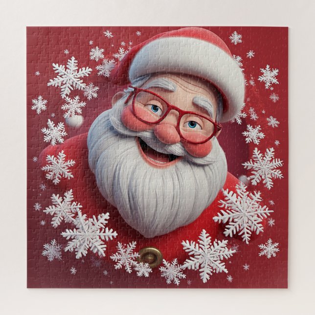 Quebra-cabeça Cena Festiva de Neve do Papai Noel para Diversão n (Vertical)