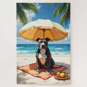 Quebra-cabeça Cena Relaxante da Praia com Pitbull