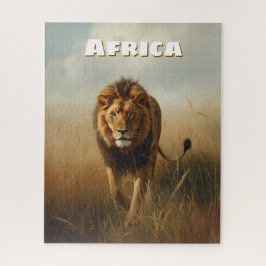 Quebra-cabeça Cena Retro do Leão Africano