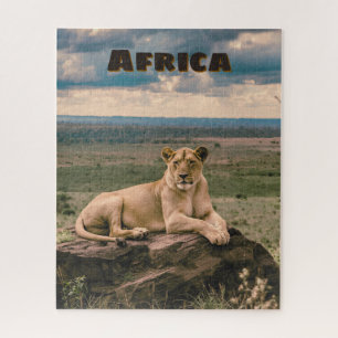 Quebra-cabeça Cena Retro do Leão Africano