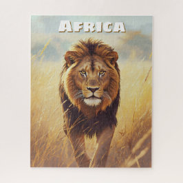 Quebra-cabeça Cena Retro do Leão Africano