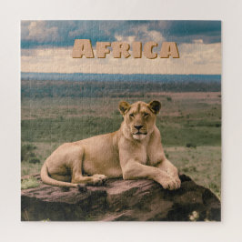 Quebra-cabeça Cena Retro do Leão Africano