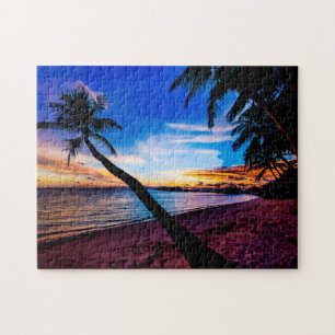 Quebra-cabeça Cena tropical de praia