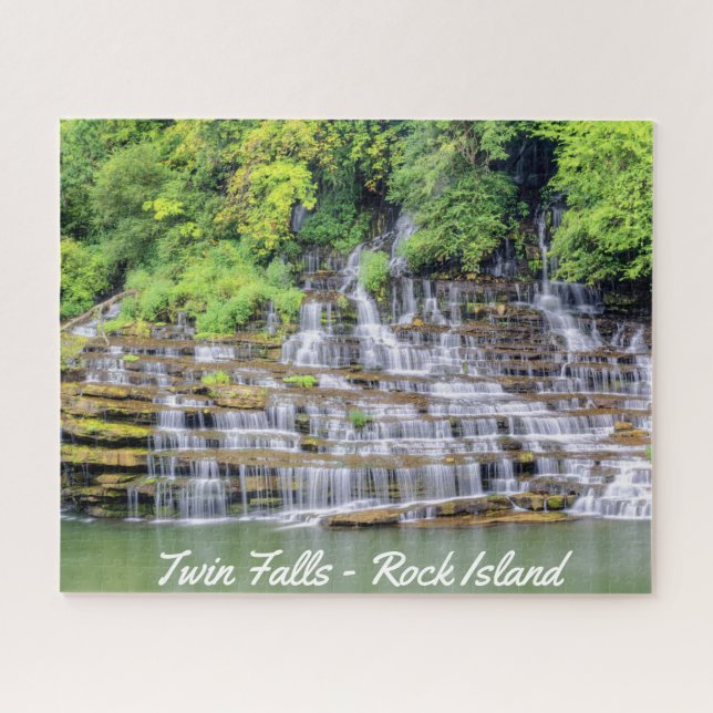 Quebra-cabeça Cenário Pitoresco de Twin Falls Rock Island (Horizontal)