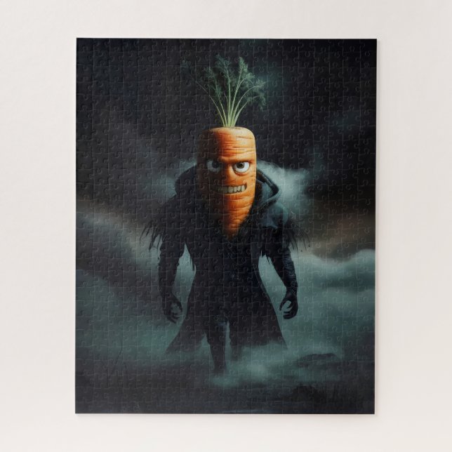 Quebra-cabeça Cenoura assustadora do Halloween. (Vertical)