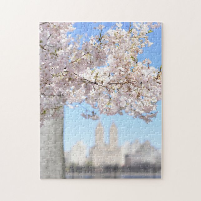 Quebra-cabeça Central Park Reserva Primavera Cherry Blossoms NYC (Vertical)