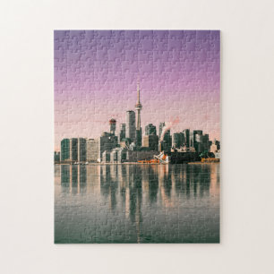 Quebra-cabeça Centro Toronto Skyline Refletido No Lago Ontário