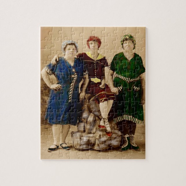 Quebra-cabeça cerca de 1910 Atlantic City balnear Beauties RPPC (Vertical)