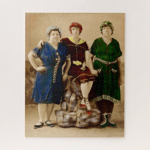 Quebra-cabeça cerca de 1910 Atlantic City balnear Beauties RPPC