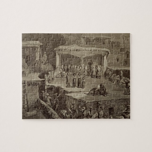 Quebra-cabeça Cerimónia fúnebre nas ruínas em Akhaltchi, Dagest (Horizontal)