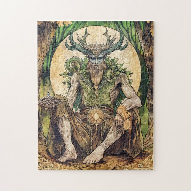 Quebra-cabeça Cernunnos Celtic Chorou Deus da Natureza (Vertical)