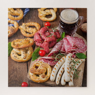 Quebra-cabeça Cerveja de salsichas da Comida Oktoberfest