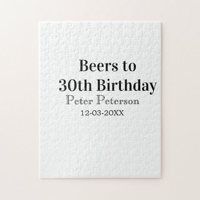 Quebra-cabeça Cervejas para 30º aniversário nome data homem eleg (Vertical)
