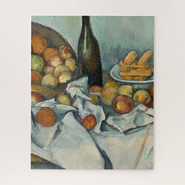 Quebra-cabeça Cesta de Maçãs de Cezanne Pintura Impressionista (Vertical)