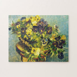 Quebra-cabeça Cesta dos Pansies em uma mesa Vincent van Gogh