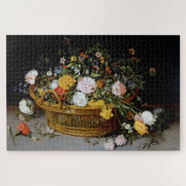 Quebra-cabeça Cesto das Flores, Jan Brueghel, o Mais Jovem (Horizontal)