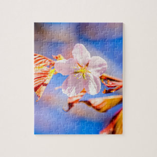 Quebra-cabeça Céu Azul Rosa Sakura Flor