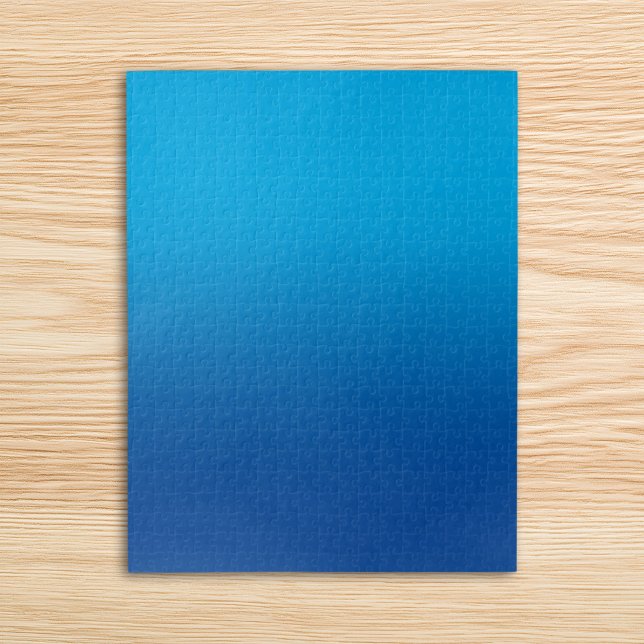Quebra-cabeça Céu e Azul Escuro Monotônico Ombre (Sky and Deep Blue Monotone Ombre Jigsaw Puzzle)