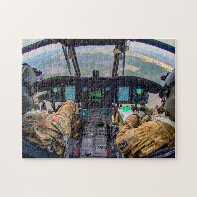Quebra-cabeça CH-47F CHINOOK COCKPIT (11x14 POLEGADAS) (Horizontal)