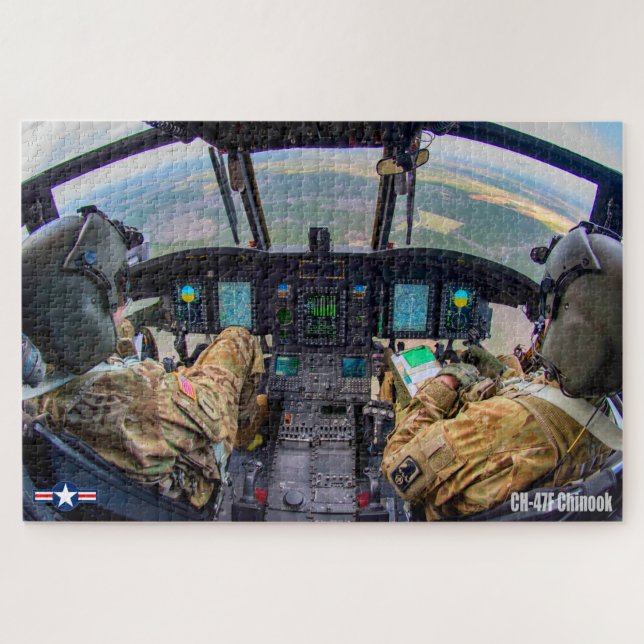 Quebra-cabeça CH-47F CHINOOK COCKPIT (20x30 POLEGADAS) (Horizontal)
