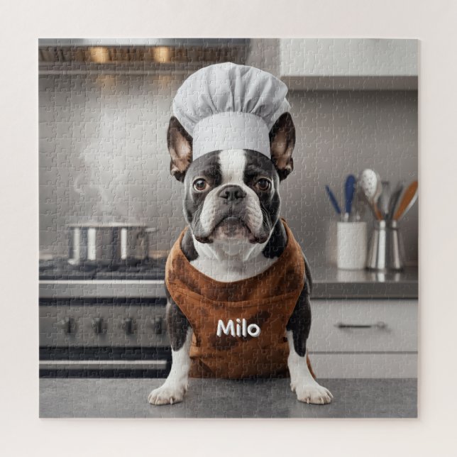 Quebra-cabeça Challenging Boston Terrier Personalized (Vertical)