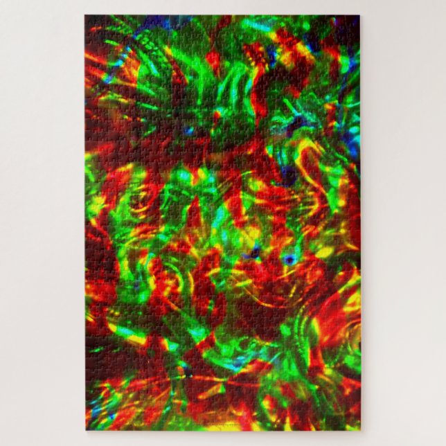 Quebra-cabeça Challenging Lime Green, Red Holographic Puzzles (Vertical)