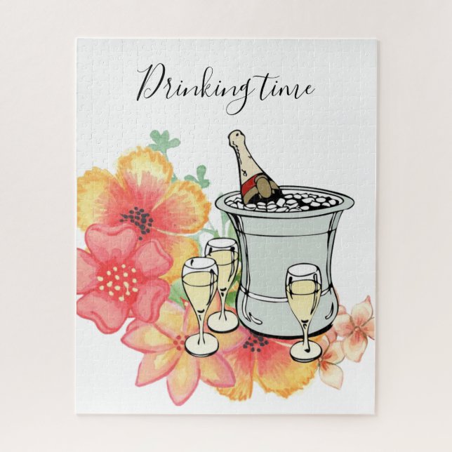 Quebra-cabeça Champagne Time Floral (Vertical)