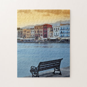 Quebra-cabeça Chania ao anoitecer, Chania, Creta, Grécia