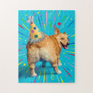 Quebra-cabeça Chapéu de Aniversário Bumbum de Corgi
