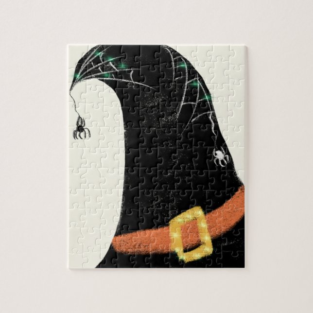 Quebra-cabeça Chapéu de bruxa das bruxas com aranha pendurada (Vertical)