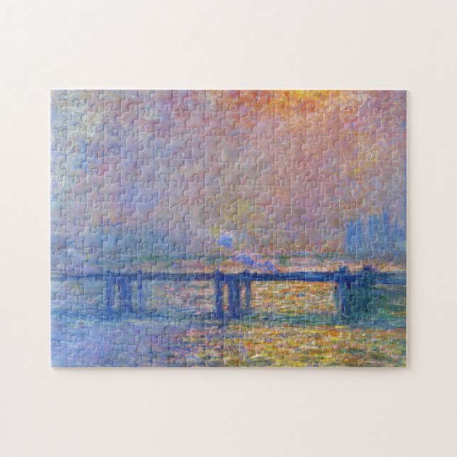 Quebra-cabeça Charing Cross Bridge, The Thames,  Claude Monet (Horizontal)