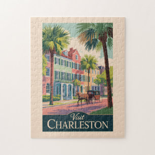 Quebra-cabeça Charleston South Carolina Illustration Viagem Art