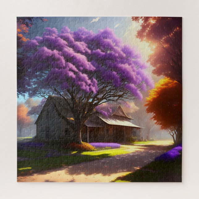 Quebra-cabeça Charme Atemporal: Fazenda Rústica e Velha Jacarand (Vertical)