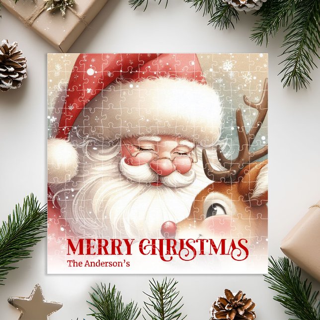 Quebra-cabeça Charming Santa Claus Rudolph Personalized Kids  (Charming Santa Claus Rudolph Personalized Kids Gift Puzzle

)