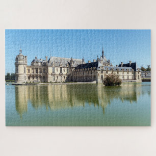 Quebra-cabeça Chateau de Chantilly com reflexo no lago